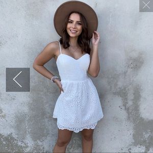 FIELD OF DREAMS WHITE EYELET DRESS